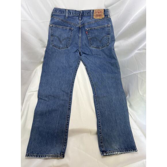 Vintage Levis Jeans 38x32 501 Regular Straight Fit Light Wash Button Fly 90s - Picture 1 of 15